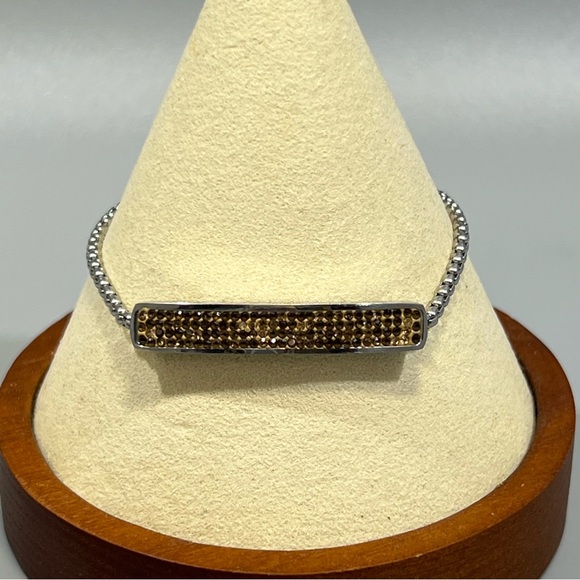 JMC Crystal Bar Slider Bracelet Adjustable Slide Closure For The Perfect Fit - Picture 2 of 6